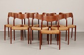 N. O. Møller (1920-1982)
8 stole nr. 71 fremstillet af teaktræ
betrukket med delvis defekt flet
Producent JL Møllers Møblefabrik
Dybde: 50 cm
Højde: 78/43 cm
Bredde: 50 cm
Stand efter almindelig brug
- skal omflettes
Stolene sælges kun samlet
og kan beses efter aftale
emne nr:
342436 N. O. Møller (1920-1982)
8 stole nr. 71 fremstillet af teaktræ
betrukket med delvis defekt flet
Producent JL Møllers Møblefabrik
Dybde: 50 cm
Højde: 78/43 cm
Bredde: 50 cm
Stand efter almindelig brug
- skal omflettes
Stolene sælges kun samlet
og kan beses efter aftale
emne nr:
342436