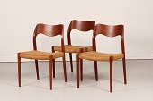 N.O. Møller
3 stole af teaktræ model 71
med sæder af flettet papirgarn.
Formgivet i 1951
Producent: J.L. Møllers Møbelfabrik.
Højde total 79,5 cm
Sædehøjde 43 cm.
Fremstår pænt patineret med mindre brugsspor
Sælges kun samlet
Stolene kan beses efter aftale
emne nr:
360427 N.O. Møller
3 stole af teaktræ model 71
med sæder af flettet papirgarn.
Formgivet i 1951
Producent: J.L. Møllers Møbelfabrik.
Højde total 79,5 cm
Sædehøjde 43 cm.
Fremstår pænt patineret med mindre brugsspor
Sælges kun samlet
Stolene kan beses efter aftale
emne nr:
360427