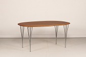 Piet Hein & Bruno Mathson
Lille elipsebord med 4 ben
fremstillet af oliebehandlet teaktræ
med forkromede ben
Producent: Fritz Hansen A/S
Længde 150 cm
Bredde 100 cm
Højde 70 cm
Fin stand med ny fineret plade
Bordet kan kun beses efter aftale
emne nr:
367638 Piet Hein & Bruno Mathson
Lille elipsebord med 4 ben
fremstillet af oliebehandlet teaktræ
med forkromede ben
Producent: Fritz Hansen A/S
Længde 150 cm
Bredde 100 cm
Højde 70 cm
Fin stand med ny fineret plade
Bordet kan kun beses efter aftale
emne nr:
367638